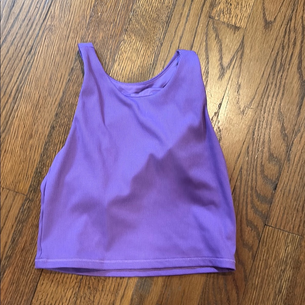 DSG Purple Sleeveless Crop Top with V-Neckline